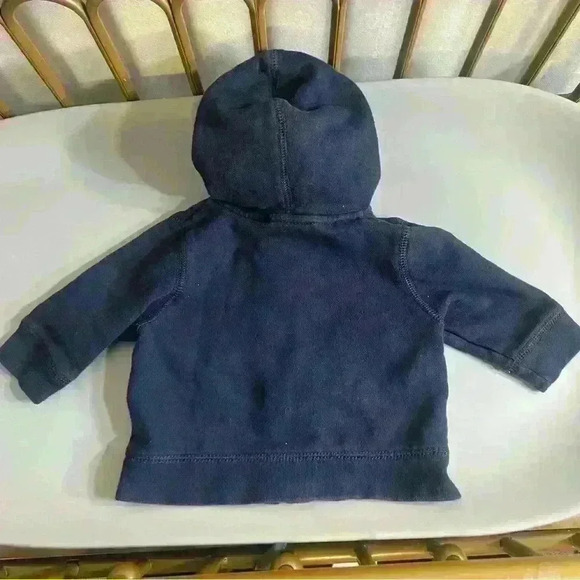 Vintage gap embroidered baby boy zip up navy sweatshirt no flaws size 3-6 months - Picture 2 of 2